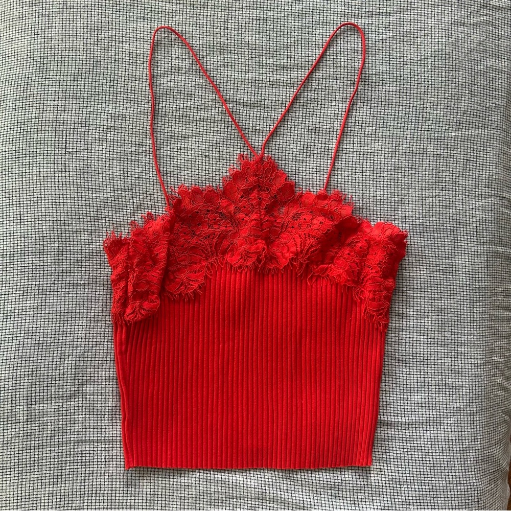 Lacy Zara Crop Tank Top